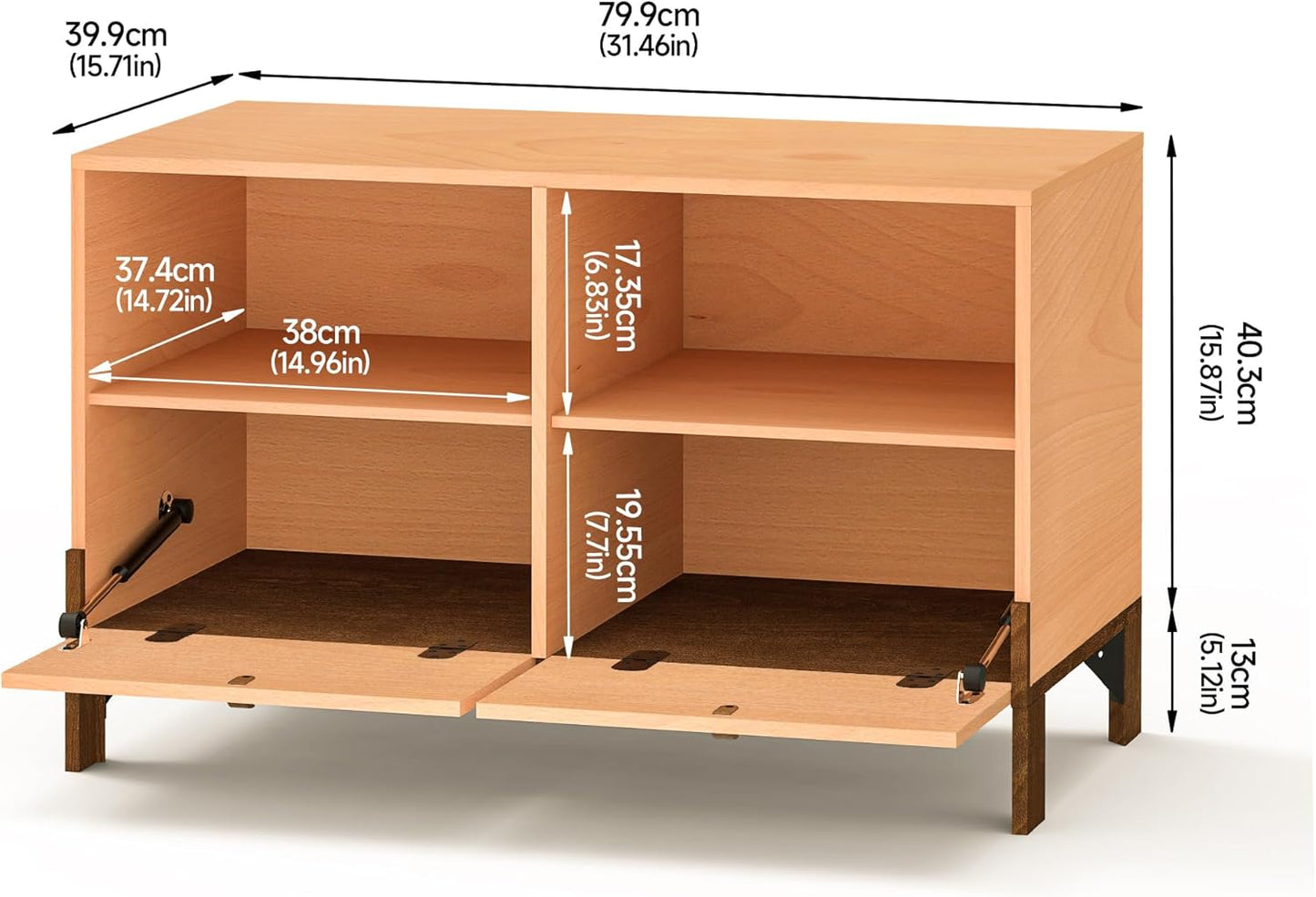 Sebastack TV Stand, Expandable Television Stand, Customizable Coffee Table with Drawer, Entertainment Center and Media Console with Storage for Living Room, Bedroom, 31.46 inch Beech Color