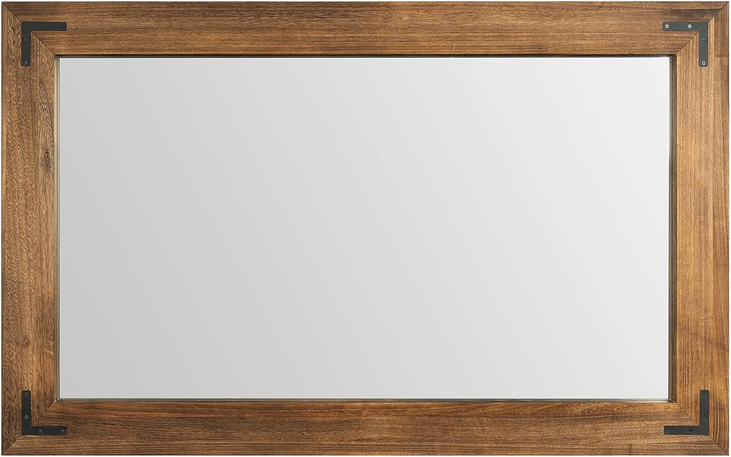 YOSHOOT Rustic Wooden Framed Wall Mirror, Natural Wood Bathroom Vanity Mirror for Farmhouse Decor, Vertical or Horizontal Hanging, 72" x 36", Brown