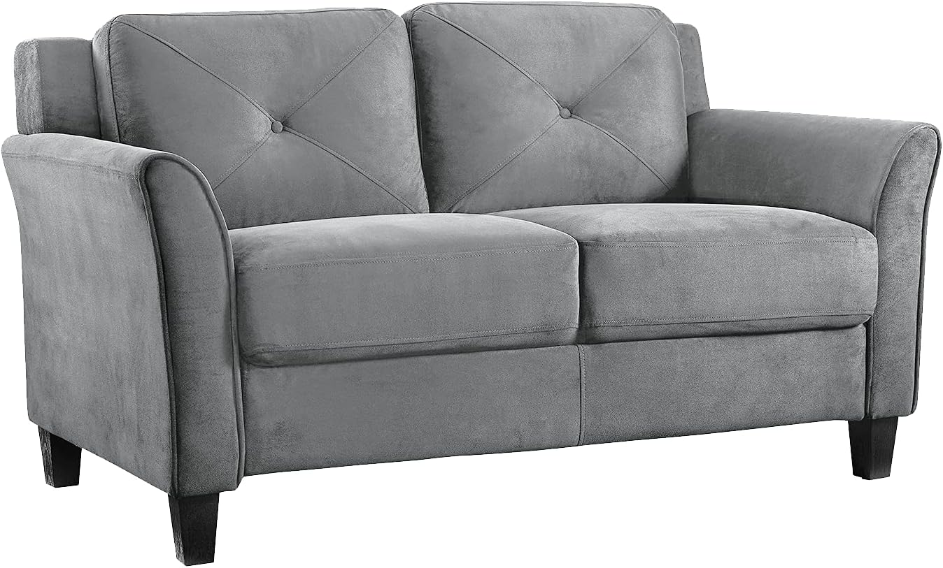 Lifestyle Solutions Harrington Loveseat, Dark Grey
