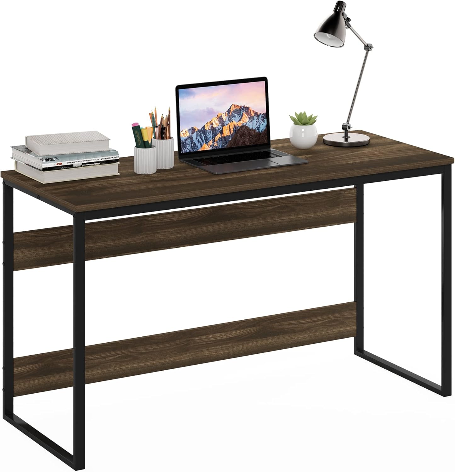 Furinno Moretti Modern Lifestyle Enhanced Study Desk 52 Inch, 52-Inch, Columbia Walnut