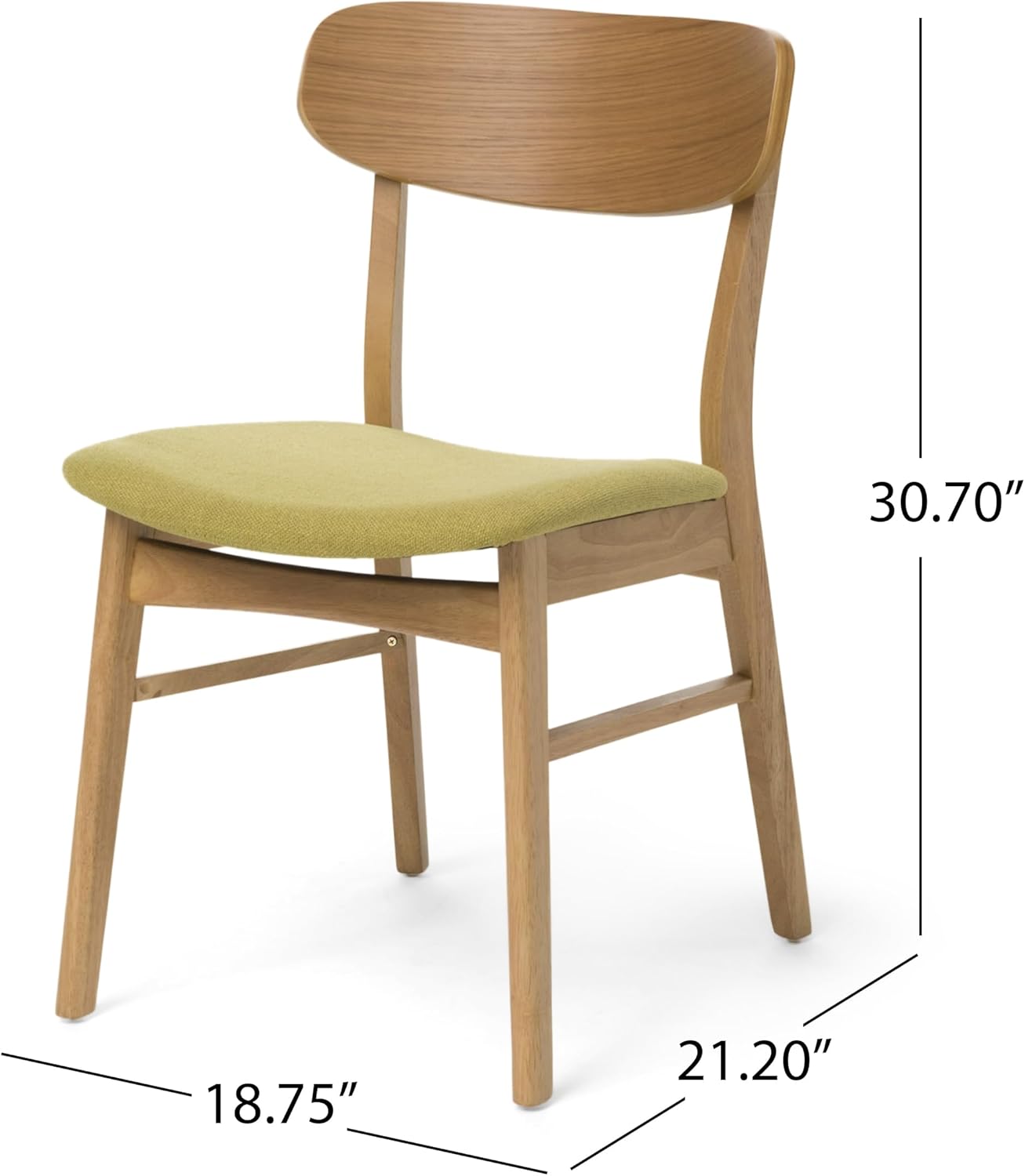 Christopher Knight Home Anthony Mid-Century Modern 7 Piece Dining Set, Green Tea and Natural Oak