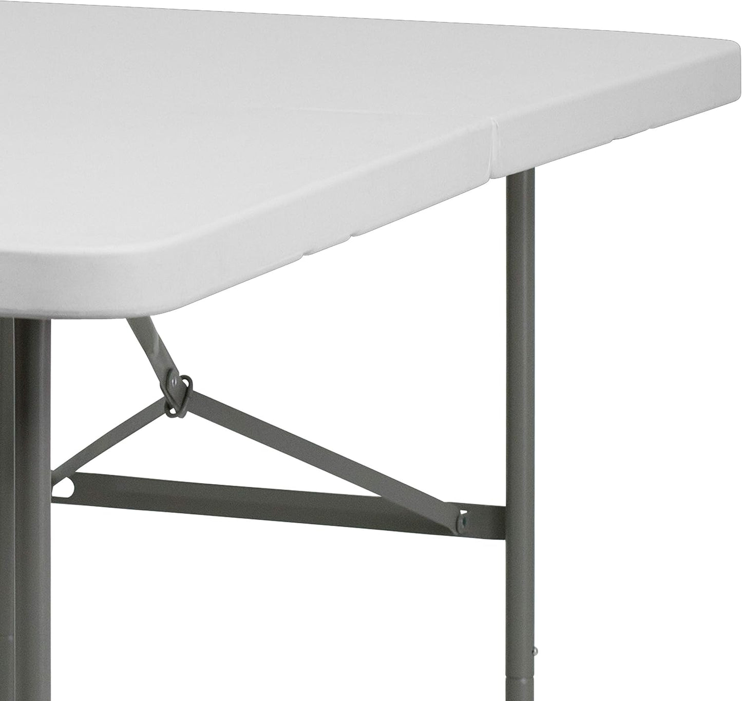 Flash Furniture Elon Commercial Grade 5-Foot Bi-Fold Granite White Plastic Folding Table