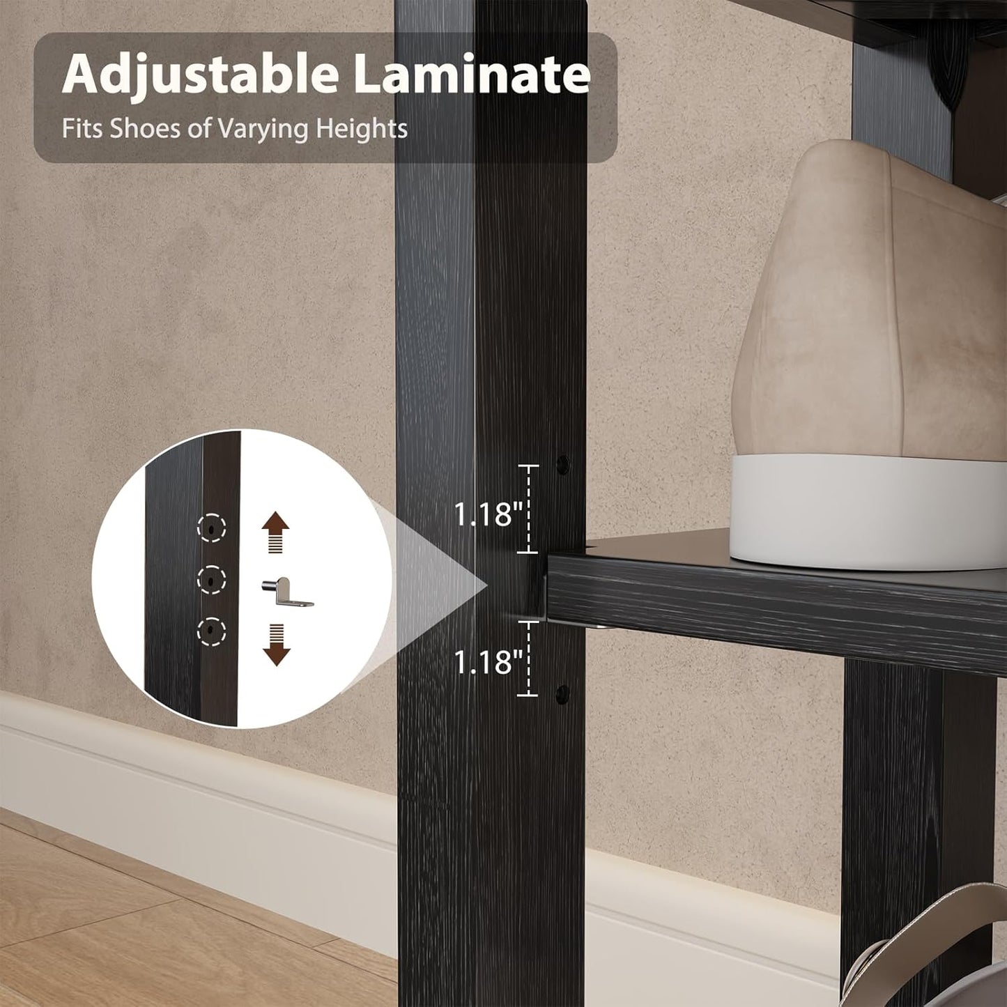 Wood Shoe Rack Bench for Entryway, 2 Tier Shoe Rack for Front Door Entrance, Shoe Bench with Shoe Storage for Entryway, Bedroom, 39.4"