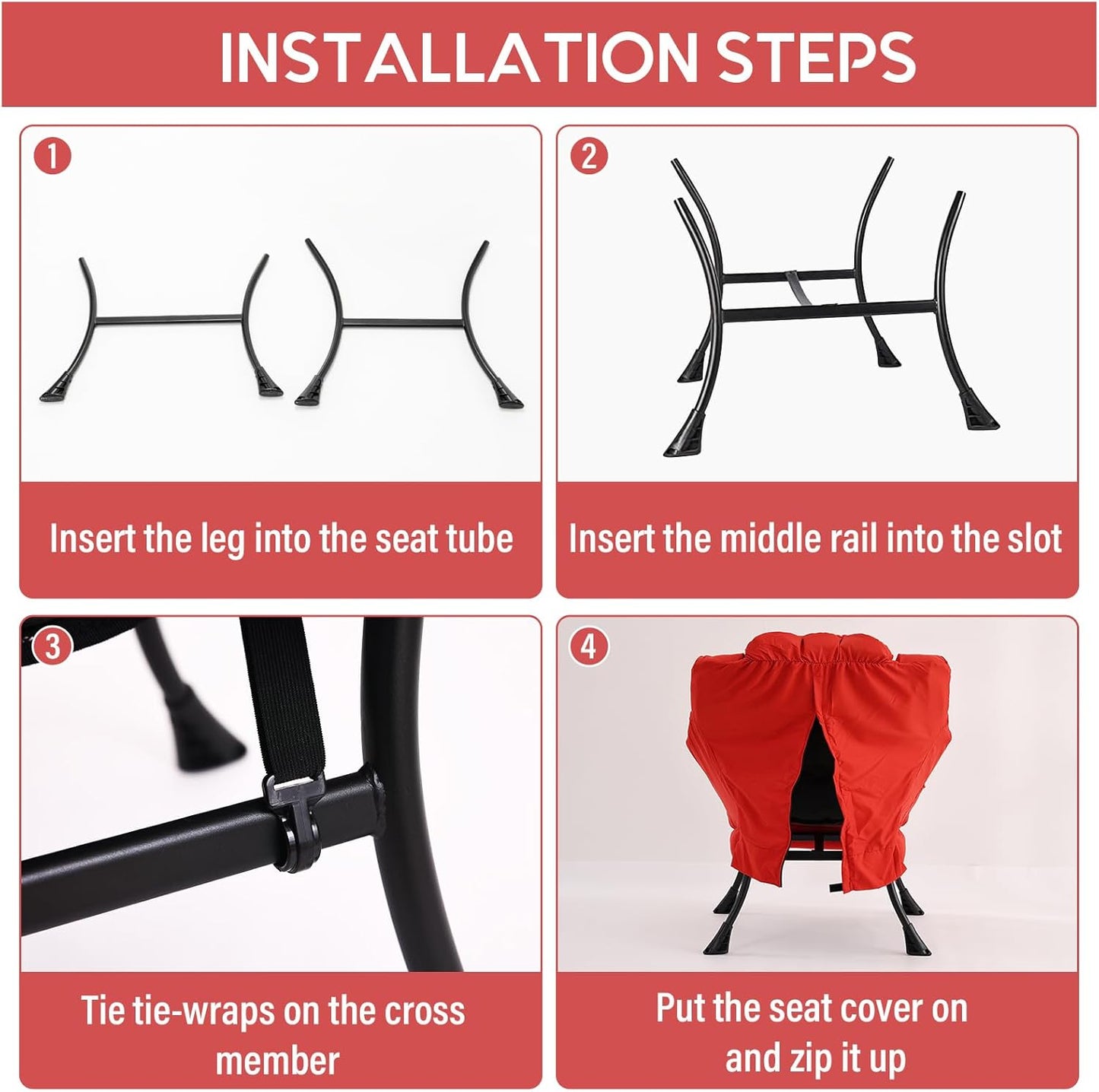 Lazy Chair with Ottoman, Modern Accent Chair Contemporary Lounge Leisure Sofa Chair with Armrests, Reading Chair and Folding Footstool Set for Living Room, Bedroom, Office, Red