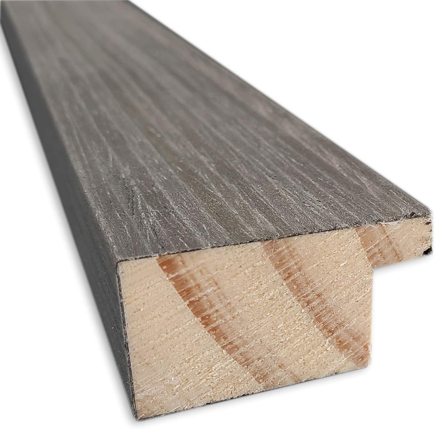 Amanti Art Grey Wall Mirror 27x21 Pinstripe Lead Grey Rectangle Bathroom Mirror for Wall Decor Living Room, Medium Modern Contemporary Wood Frame, Hangs Horizonally and Vertically, Bathroom Decor