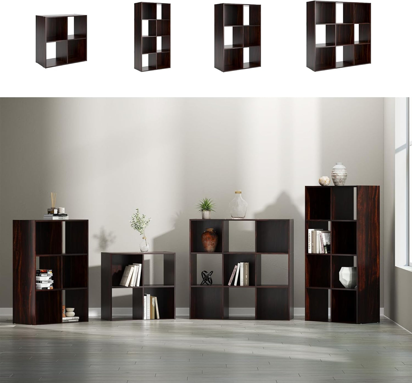 Signature Design by Ashley Glosmount 4 Cube Storage Organizer or Bookcase, Cherry & Light Brown