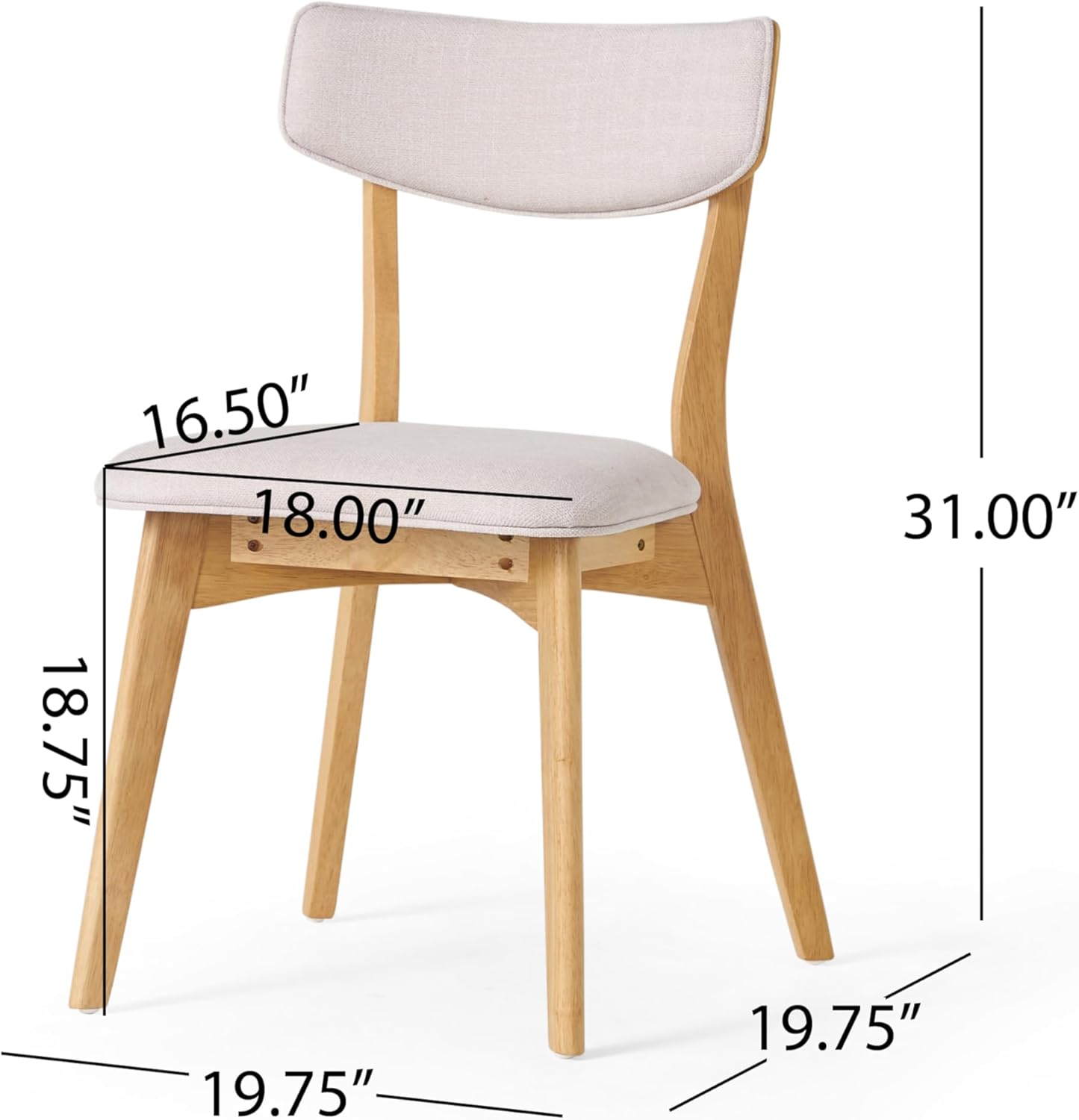 Christopher Knight Home Indoor Wood and Fabric 7 Piece Dining Set, Natural Oak and Light Beige