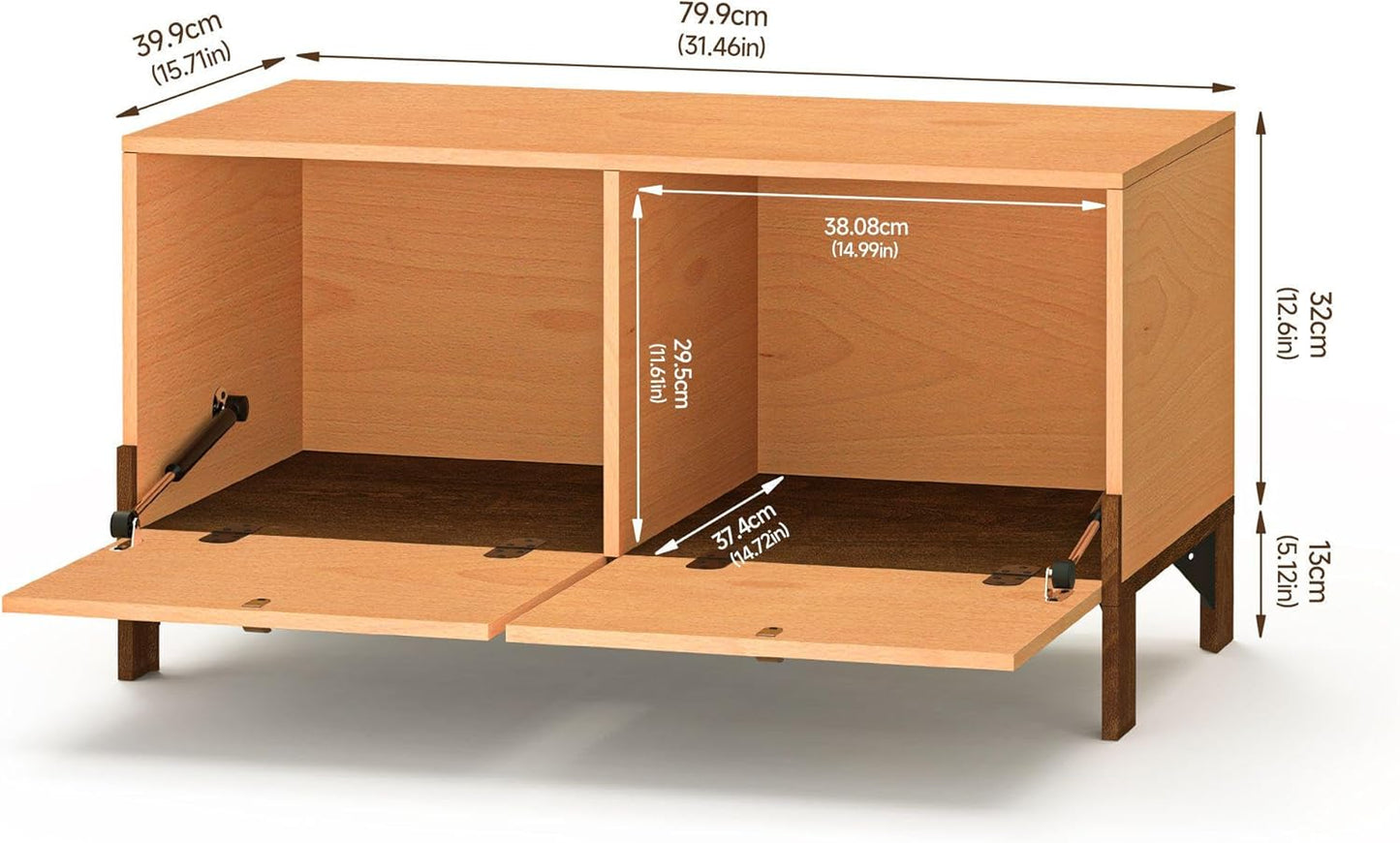 Sebastack Coffee Table, Expandable Entertainment Center and Media Console with Storage and Drawer,Wooden Furniture for Living Room, Bedroom，31 inch Width Basswood Color