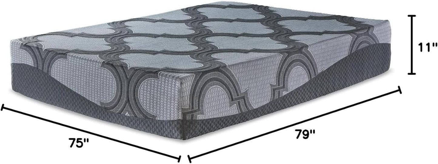 Signature Design by Ashley King Size 1100 11 Inch Hybrid Mattress with Support & Pressure Relief Cooling Gel Memory Foam, Fiberglass Free, Mattress In A Box