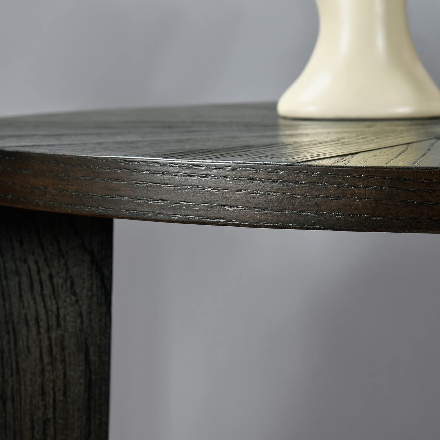 Small Round End Table, Rustic Side Table with Storage shelf, Classic Circular Solid Wood Beside Table, 2-tier Telephone Table, Easy Assembly for Living Room 24”H x 19.3”D Brushed Black BZ3338BK