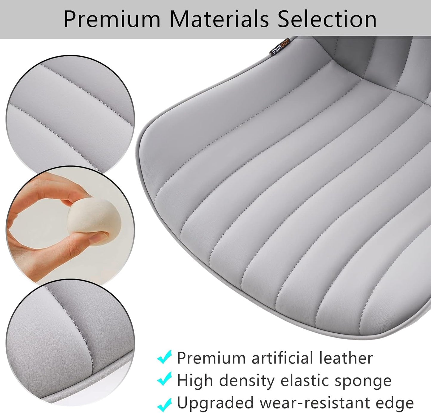 YOUNIKE Grey Home Office Desk Chair with Wheels Ergonomic Comfy Armless Vanity Chair with Back Modern Leather Upholstered Rolling Task Chair Small Cute Computer Drafting Sewing Chair Swivel Adjustable