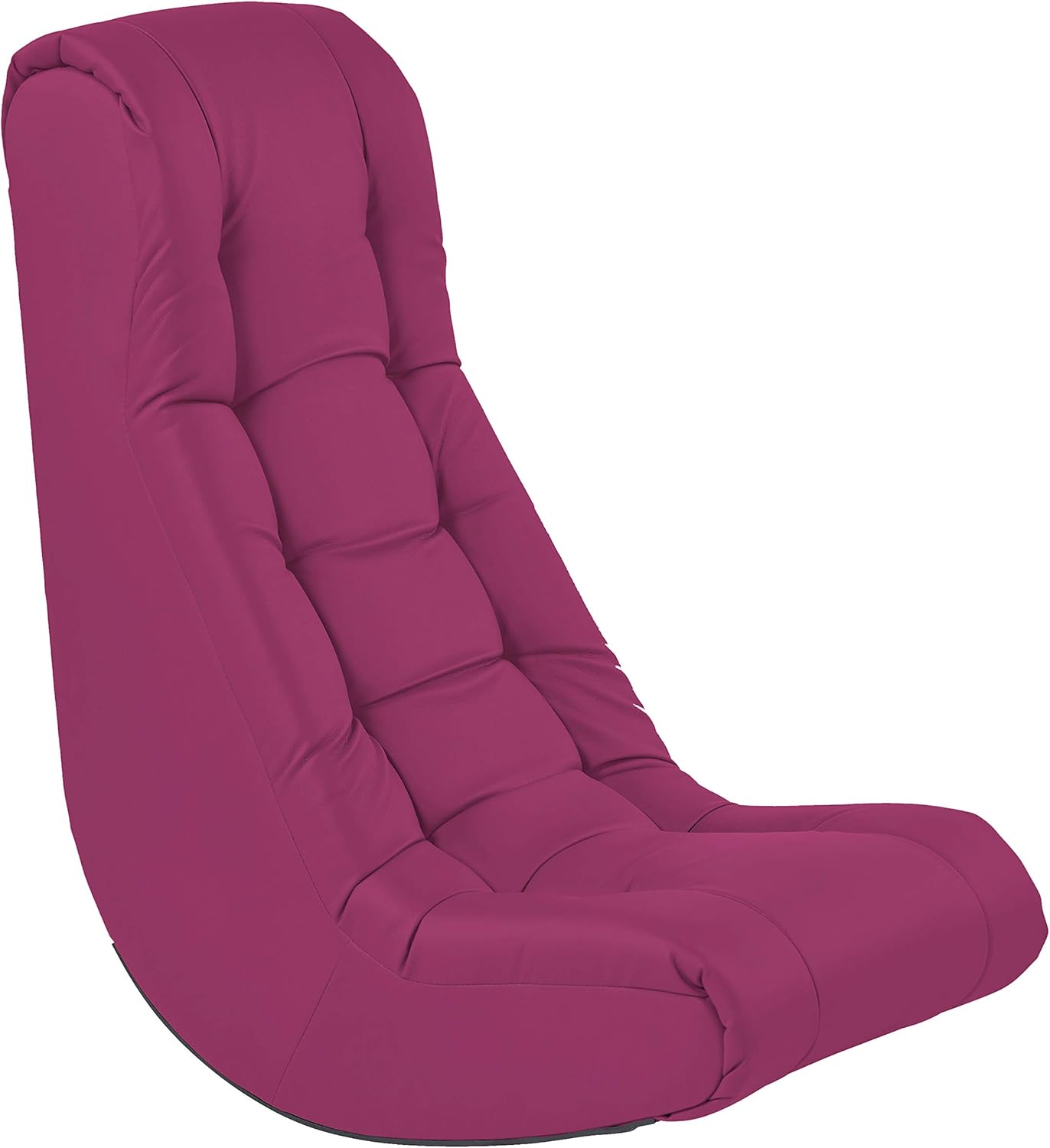 Factory Direct Partners Soft Tufted Floor Rocker - Cushioned Ground Chair for Kids Teens and Adults - Great for Reading, Gaming, Meditating, TV - Raspberry, 10488-RS