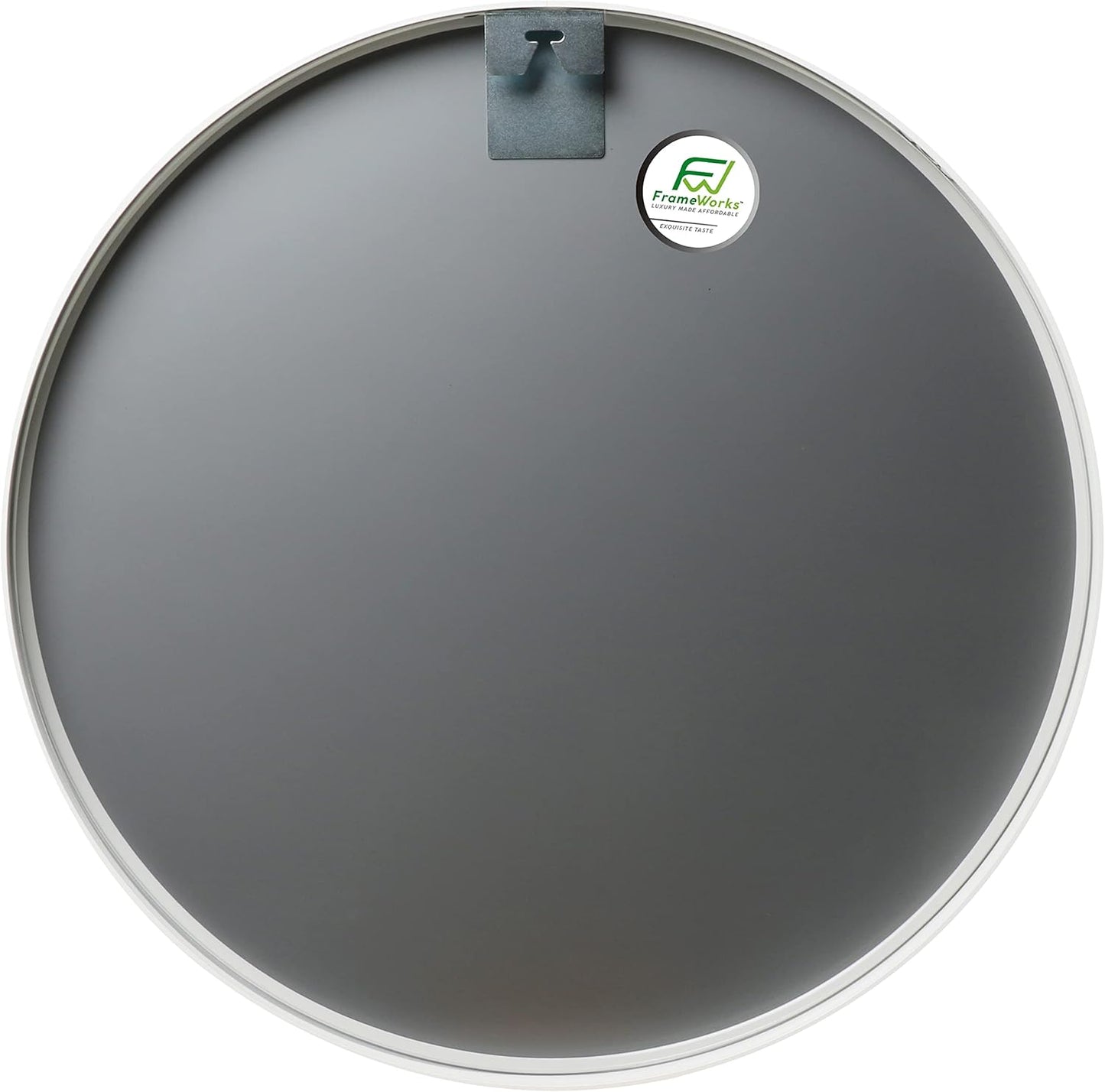 FrameWorks 28" Deluxe Contemporary White Circular Aluminum Mirror
