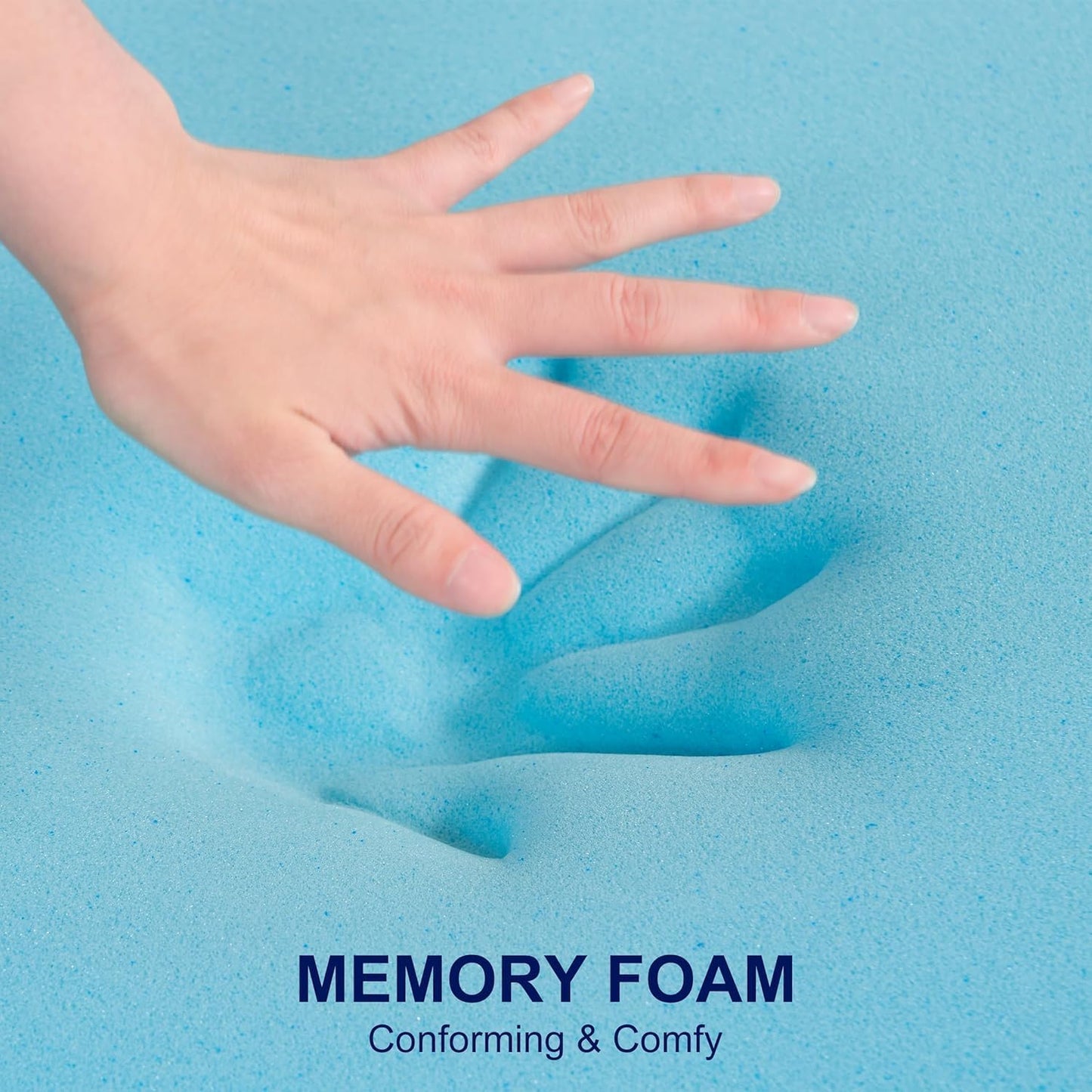 ELEMUSE 3 Inch Queen Memory Foam Mattress Topper, High Density Gel Foam Bed Toppers with Cooling Pillowtop for Back Pain Relief, Medium Firm Mattress Pad for Comfort Body Support