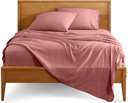 Bare Home Split King Sheet Set - 1800 Ultra-Soft Microfiber Bed Sheets - Double Brushed - Deep Pockets - Easy Fit - 5 Piece Set - Bed Sheets & Pillowcases (Split King, Dusty Rose)