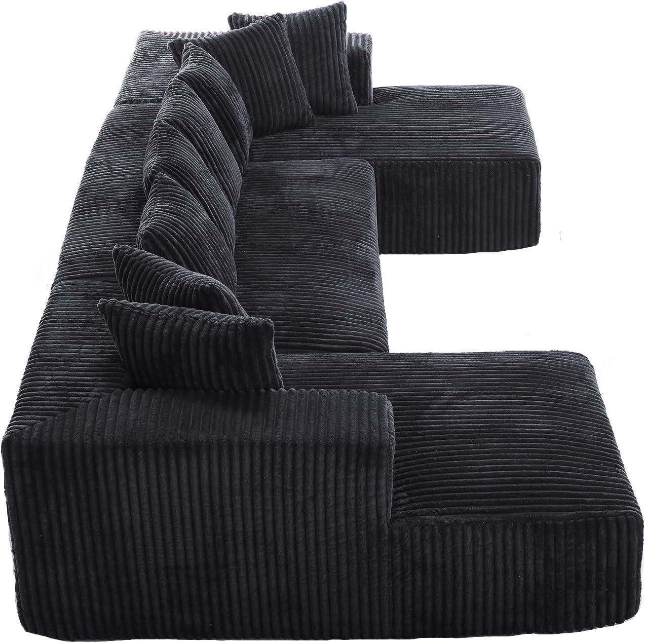 Free Combination Cloud Boneless Modular Sectional Sofa with Chaise Lounge,Modern Minimalist Upholstered Couches, Oversized U Shaped Lounge Sofa Couch w/ 8 Pillows