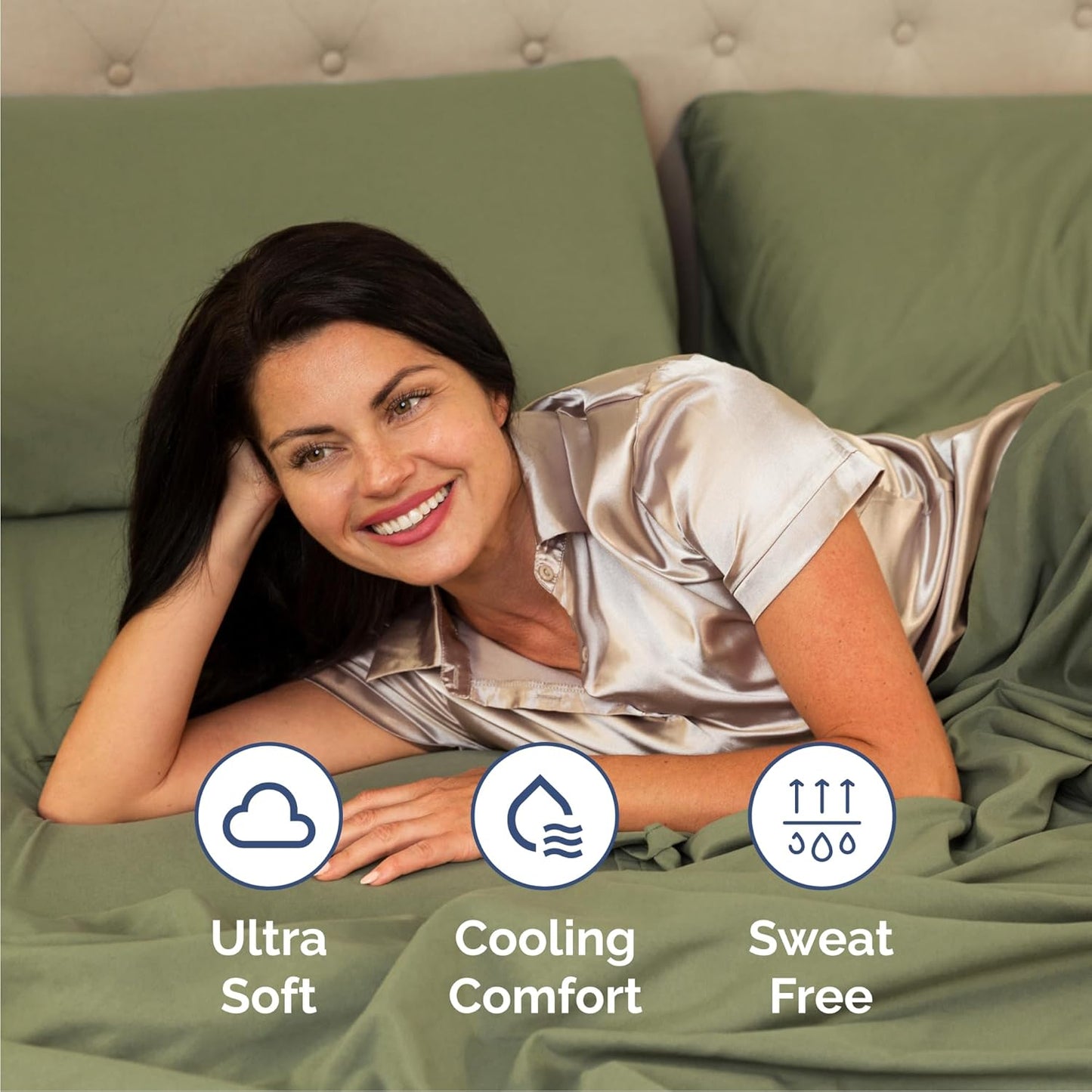 Queen Size 4 Piece Sheet Set - Comfy Breathable & Cooling Bed Sheets Set - Hotel Luxury Bedding for Women, Men, Kids, Teens, Boys & Girls - Deep Pockets, Soft and Wrinkle Free - Oeko-Tex - Sage Green