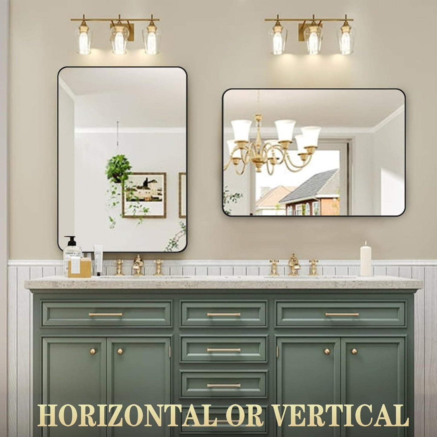 Black Bathroom Mirror,Rectangle 20 x 30 Inch Vanity Wall Mirror,Modern Mirror for Wall,Wood Rectangular Mirror for Bedroom Living Room Entryway