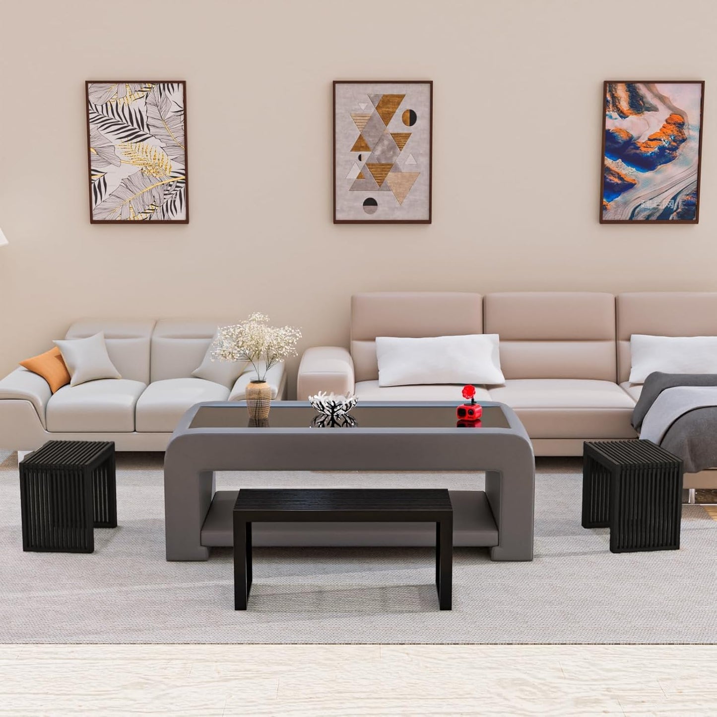 Small Bamboo Dining Bench, 17inch Farmhouse Decor Indoor Kitchen Table Bench, Entryway Shoe Rack Bench, Outdoor Bench, Solid Bamboo Benches for Living Room, Hallway, Bedroom, Bathroom