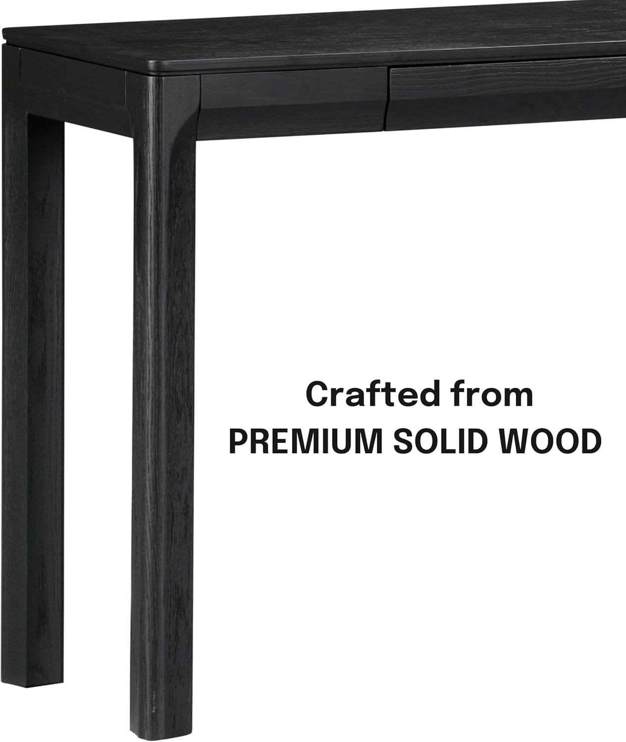 NTC Flow Modern Wooden Rectangle Console Table with Hidden Drawer – Waterproof & Heat Resistant, Burnt Black