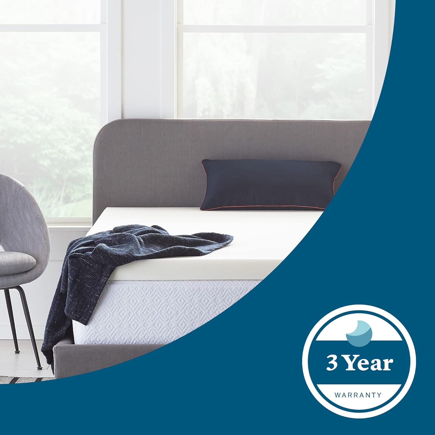 LUCID 2 Inch Traditional Foam Mattress Topper - Hypoallergenic - Ventilated - Conforming Support - California King