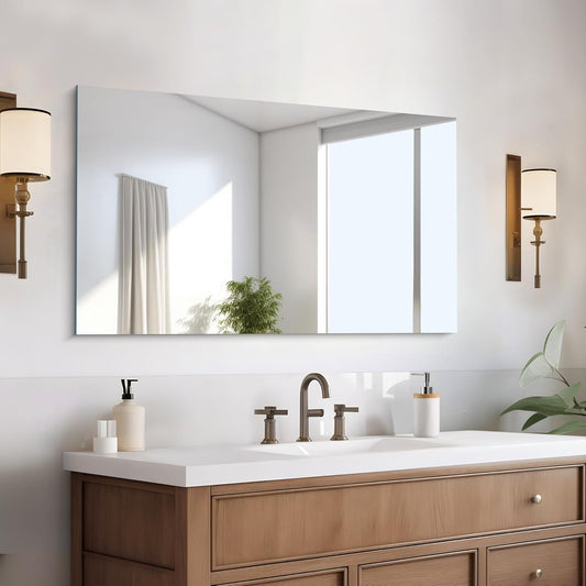 Frameless Mirror, 24x40 Inch Rectangle Bathroom Mirrors for Wall, Upgraded Shatterproof Large Vanity Mirror Over Sink with Polished Edge for Bathroom, Bedroom, Living Room and Entryway