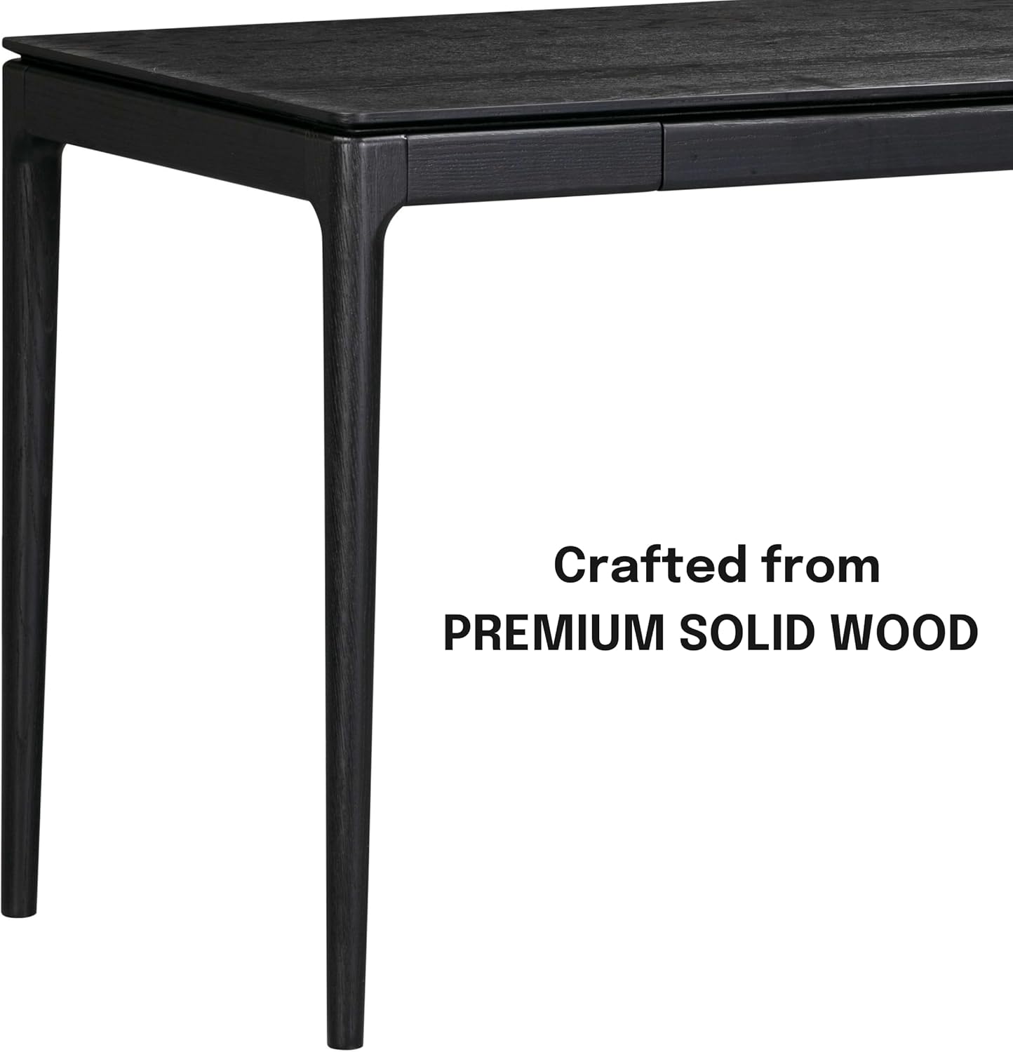 NTC Mingle Modern Wooden Rectangle Desk Table with Hidden Drawer – Waterproof & Heat Resistant, Burnt Black