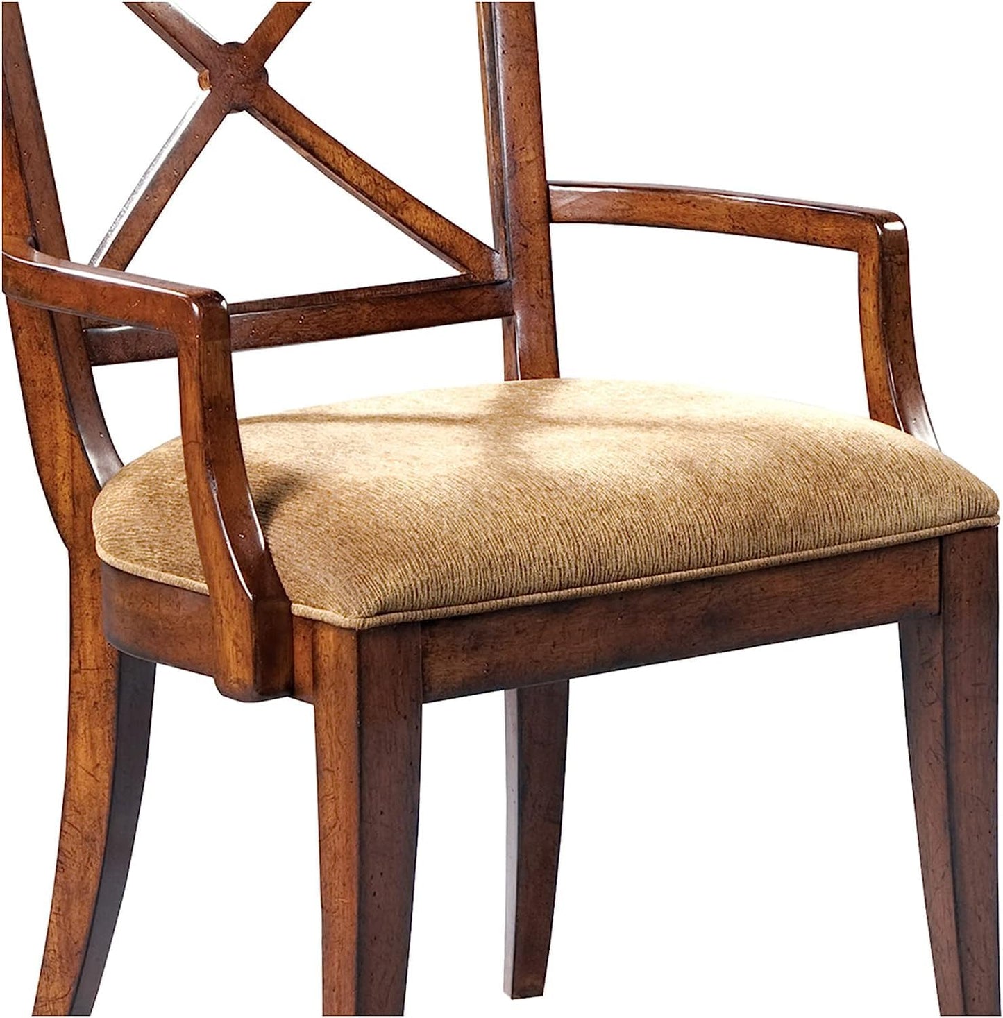 Hekman European Legacy Accent Armchair – Wooden Frame, Lightly Distressed, Upholstered, Vintage Home Decor Accent Chair with Arms, Comfortable Seating for Living Room, Farmhouse, & Office Use, Brown