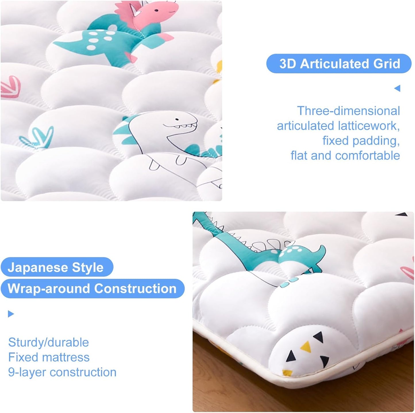 Premium Foam Japanese Floor Mattress Futon Mattress,100% High Density Comfortable Foam,Thicken Tatami Mat Sleeping Pad,Portable Kids Adults Sleeping Mats for Guest Room, Dormitory