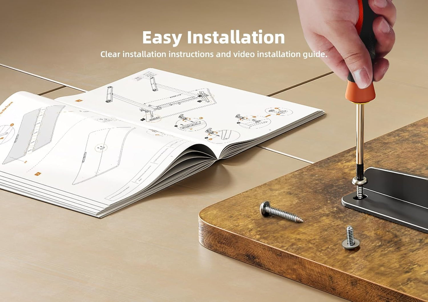 YDN Standing Desk with Drawers, Electric Adjustable Height 55 x 24 Inch Stand Up Desks for Home Office, Rustic Brown