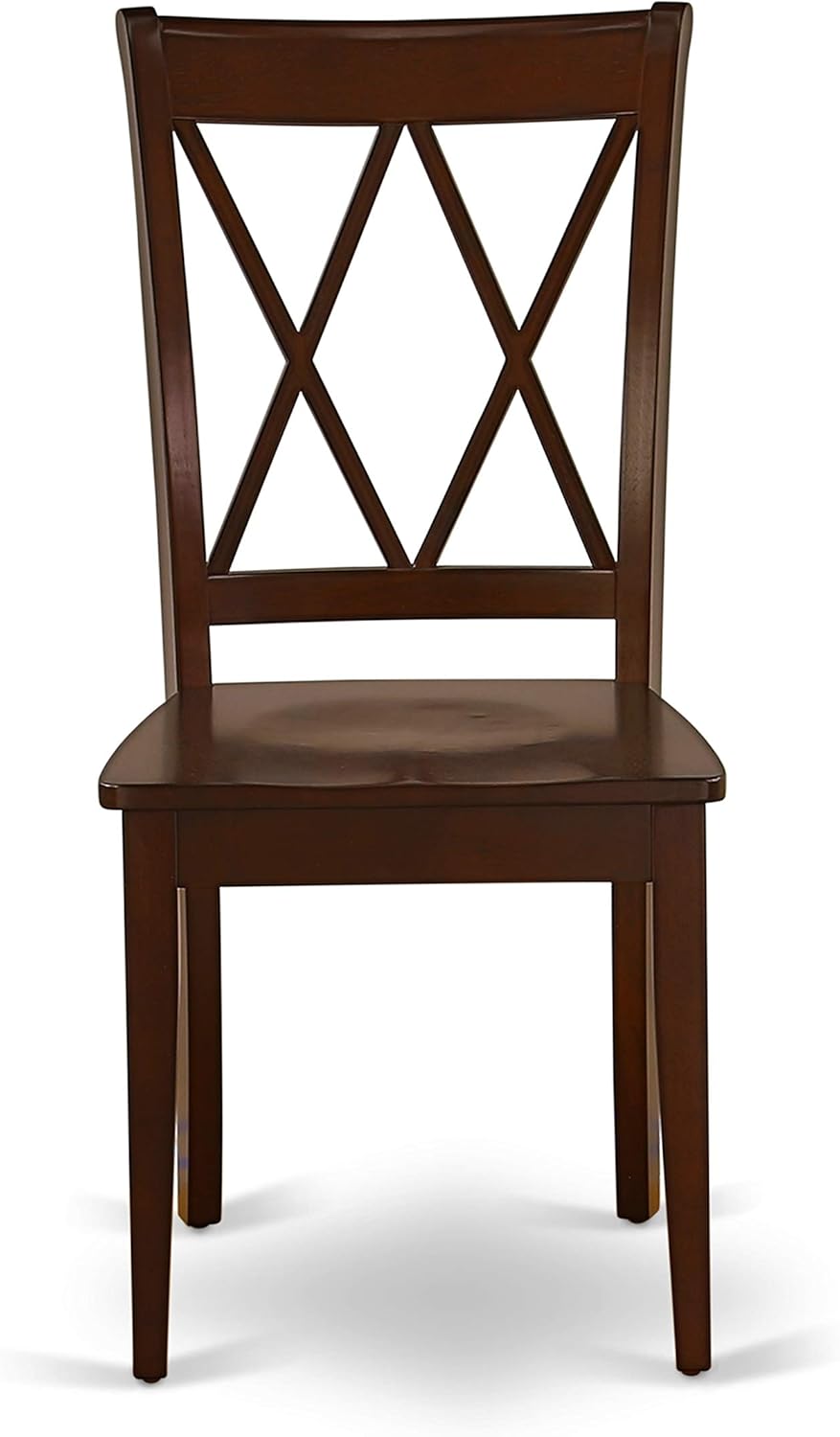 East West Furniture HBCL5-MAH-W 5 Piece Dining Room Furniture Set Includes a Round Kitchen Table with Pedestal and 4 Dining Chairs, 42x42 Inch, Mahogany