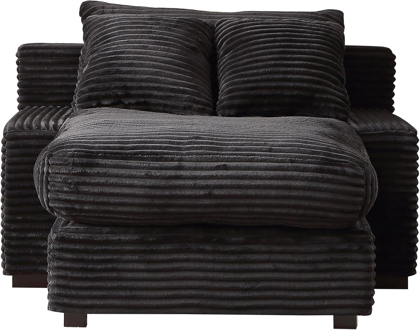 48.8" W Oversized Chaise Daybed Lounge Sleeper Chair Bed for Living Room Reading Bedroom, Indoor Cloud Chaise Sofabed Plush Corduroy Upholstered Sleeper Couch W/3 Pillows for Home/Apartment