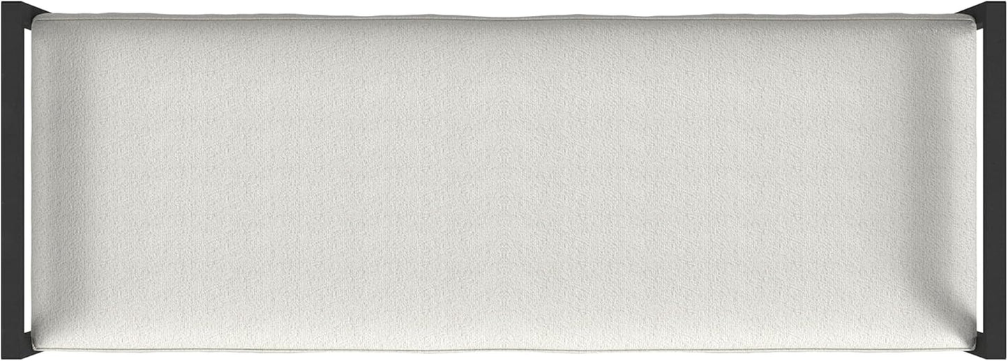 HomePop Modern Metal Bench|Bench for Living Room & Bedroom | Decorative Home Furniture - Cream Boucle