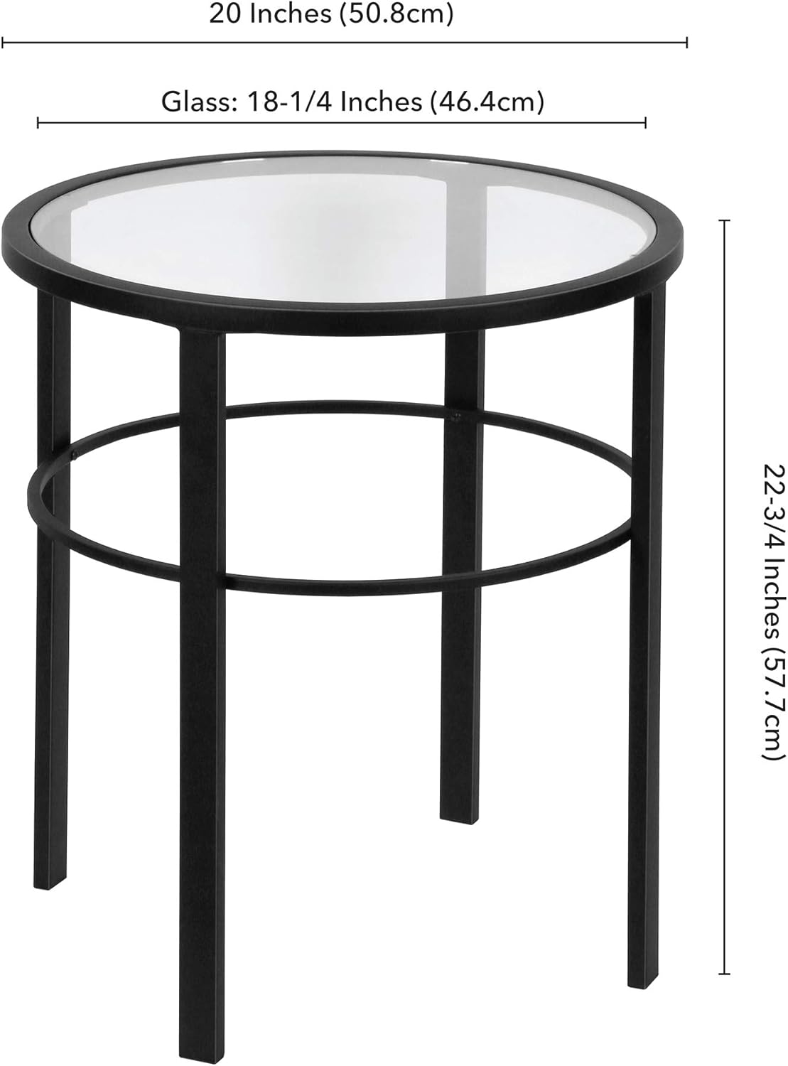 Henn&Hart 20" Wide Round Side Table in Blackened Bronze, Table for Living Room, Bedroom