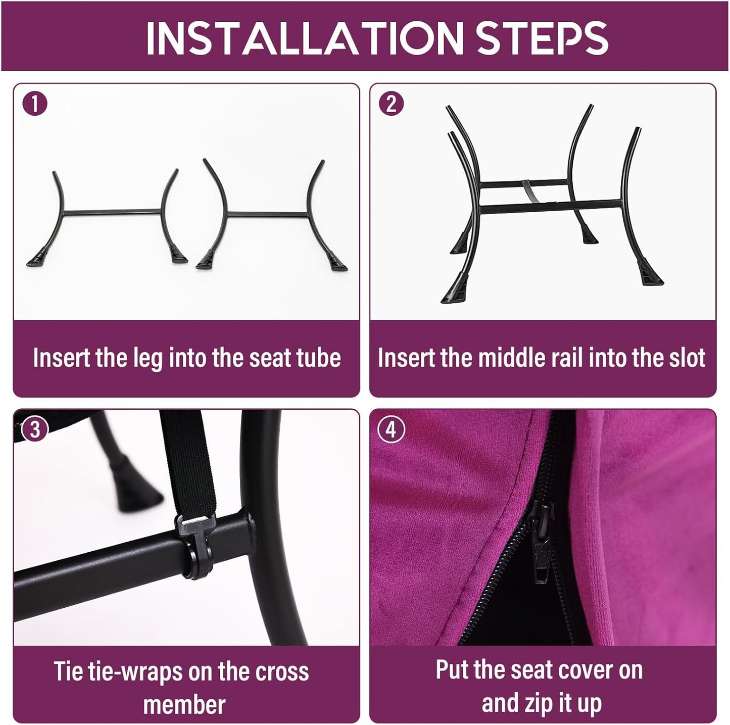 Lazy Chair with Folding Ottoman, Modern Accent Lounge Armchair with Armrests, a Side Pocket & Foldable Footstool, Leisure Reading Chair for Living Room, Bedroom, Dorm & Office, Velvet Purple