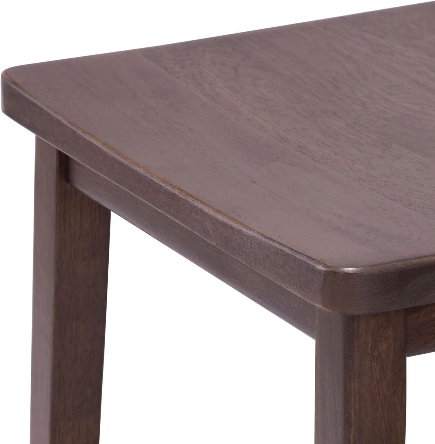 Plank+Beam Smythe Counter Stool, 24", Set of 4, Sturdy Wood Modern Kitchen Counter Height Stool, Saddle Seat Backless Counter Chair, Metal Footrest, Walnut