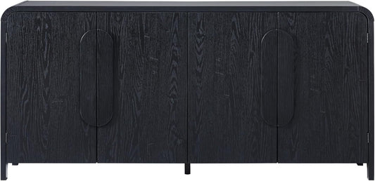 Walker Edison Chantelle Sideboard Buffet with Storage, 64", Black