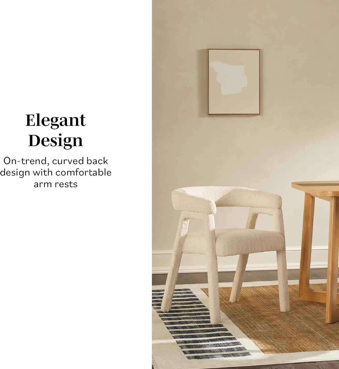 Walker Edison Ezra Modern Solid Wood Rounded Back Dining Chair - Natural (Set of 2)