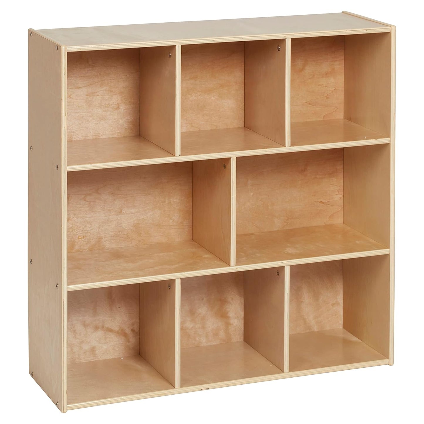 ECR4Kids Streamline 8-Compartment Storage Cabinet, 36in, Classroom Furniture, Natural