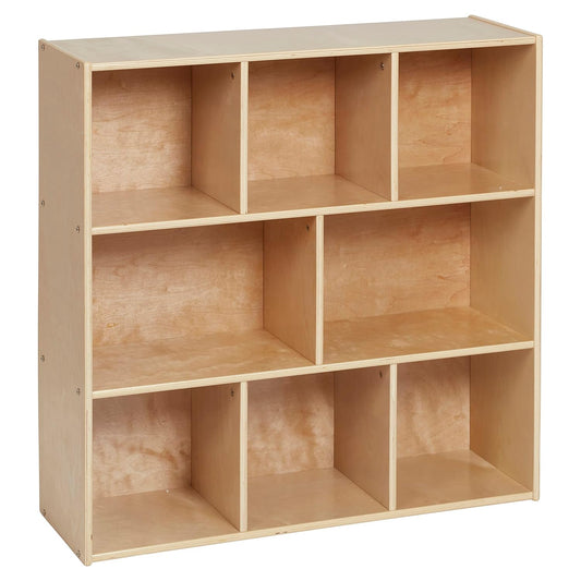 ECR4Kids Streamline 8-Compartment Storage Cabinet, 36in, Classroom Furniture, Natural