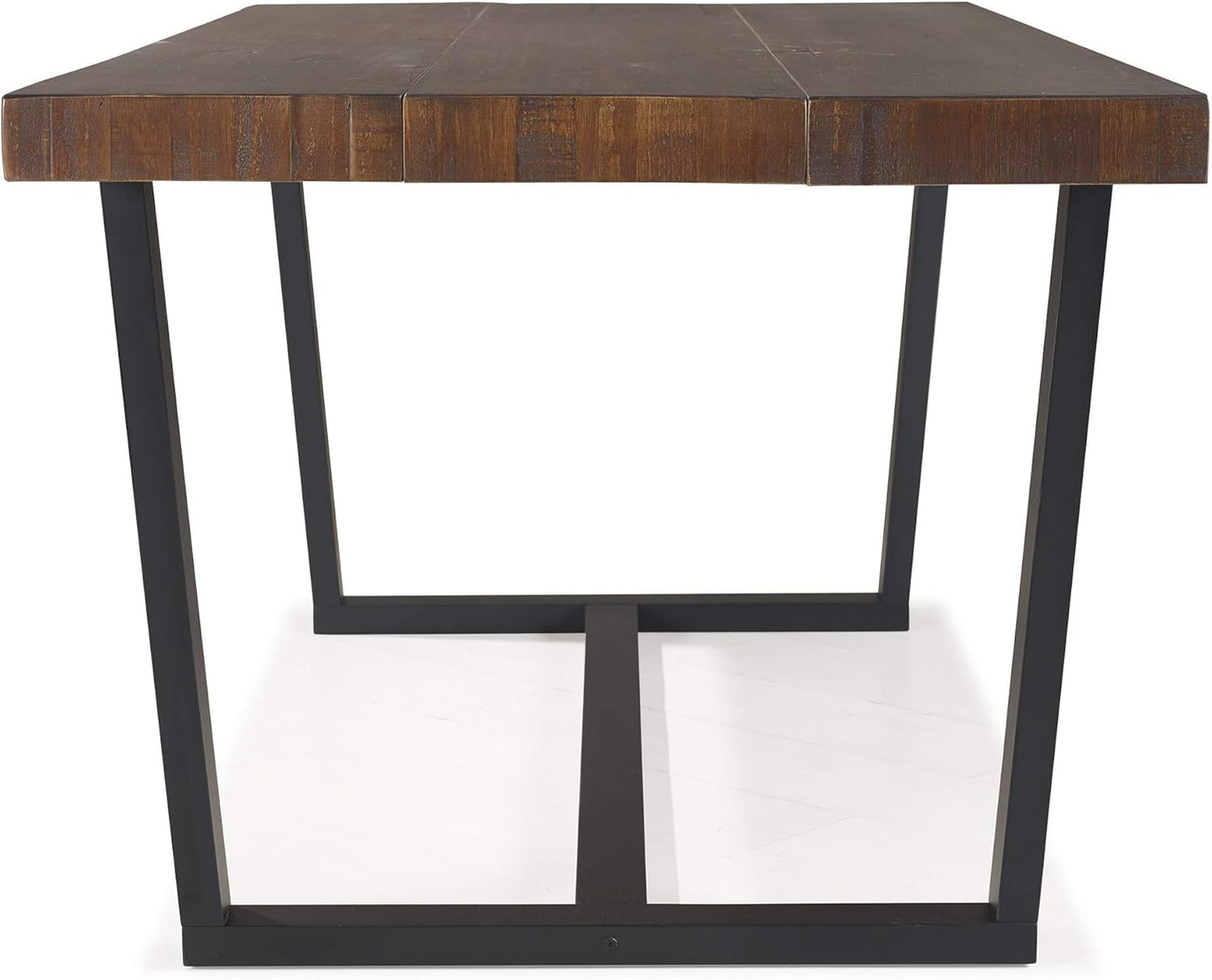 Walker Edison Durango Distressed Solid Wood Dining Table, 72 Inch, Mahogany