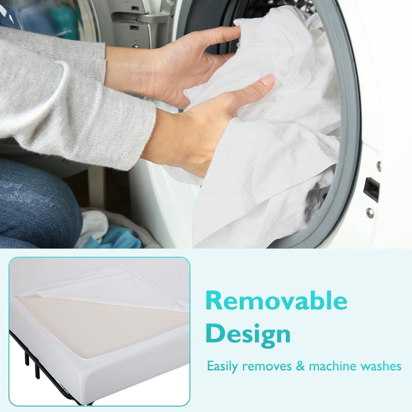 FDW | 10 Inch California King Mattress | Medium Firm | Gel Memory Foam Mattress | White | Bed in a Box, CertiPUR-US Certified | Pressure Relief, Cooling Ventilated Foam | Washable Removable Cover