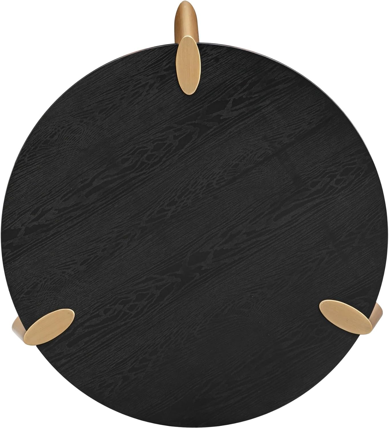 NTC 40 Inch Tribase Boho Wooden Round Coffee Table for Living & Dining Rooms – Waterproof & Heat Resistant, Burnt Black