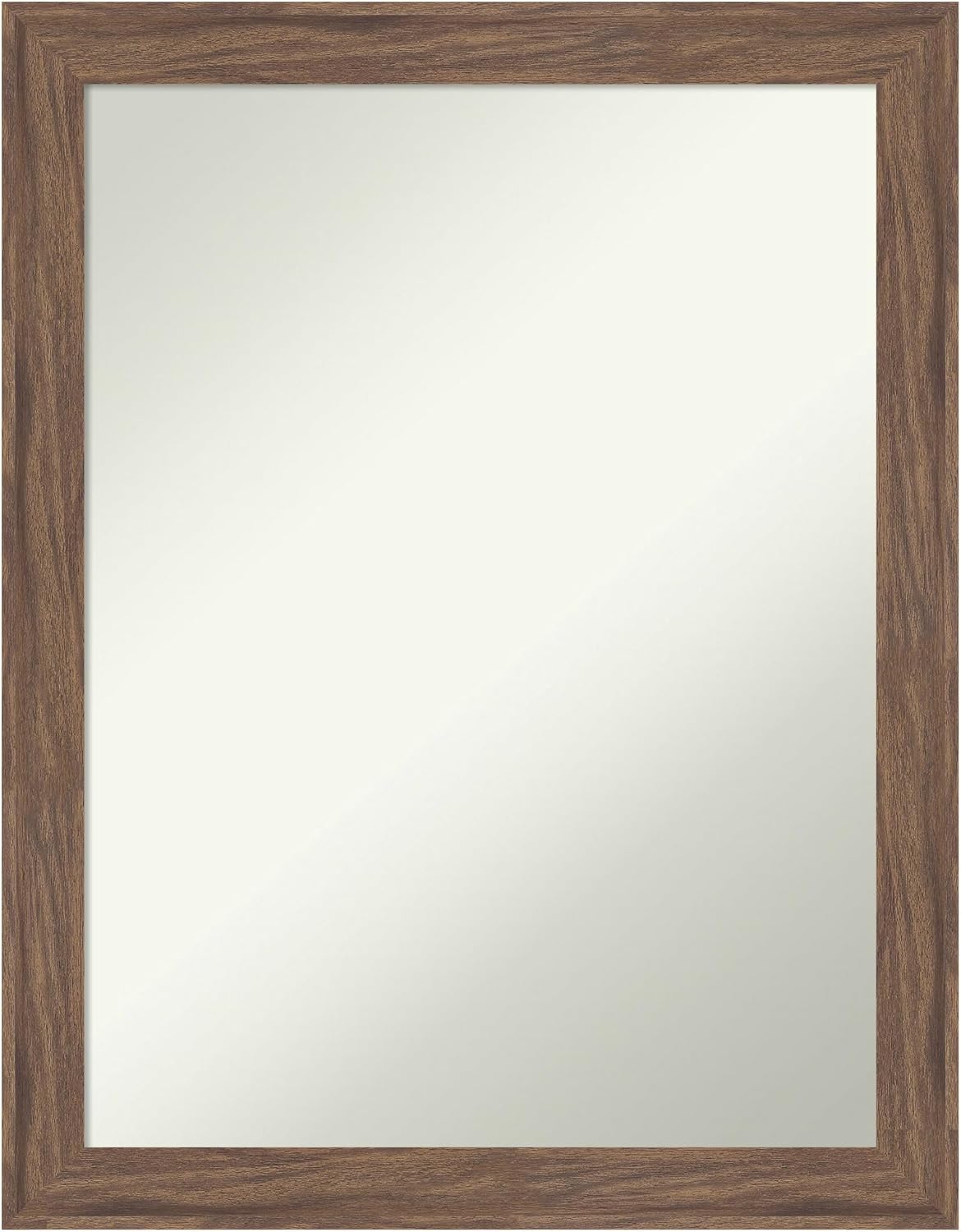 Amanti Art Brown Bathroom Mirror for Over Sink, 27x21 Pia Medium Brown Narrow Rectangle Vanity Mirror, Medium Casual Frame, Hangs Horizonally and Vertically, Bathroom Wall Decor, Non-Beveled Edge