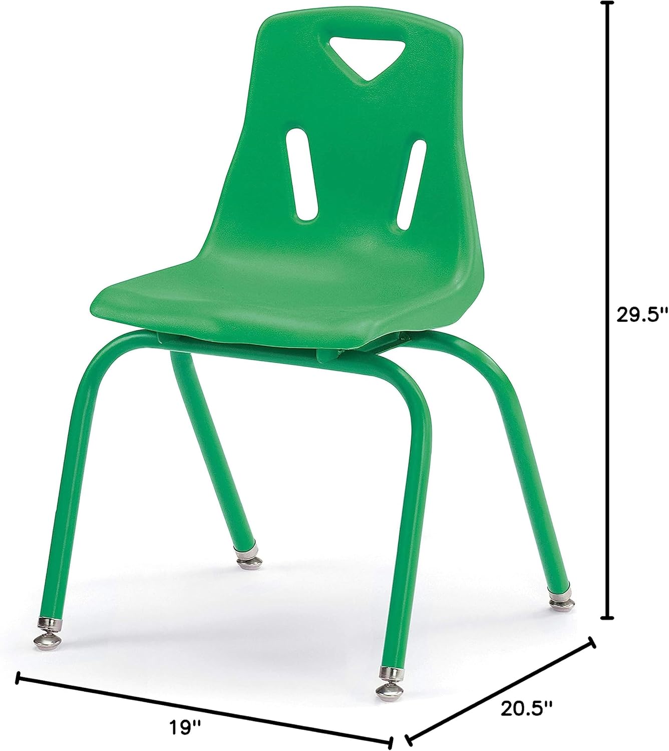 Berries Jonti-Craft 8126JC6119 Stacking Chairs with Powder-Coated Legs, 16" Height, Green, Pack of 6