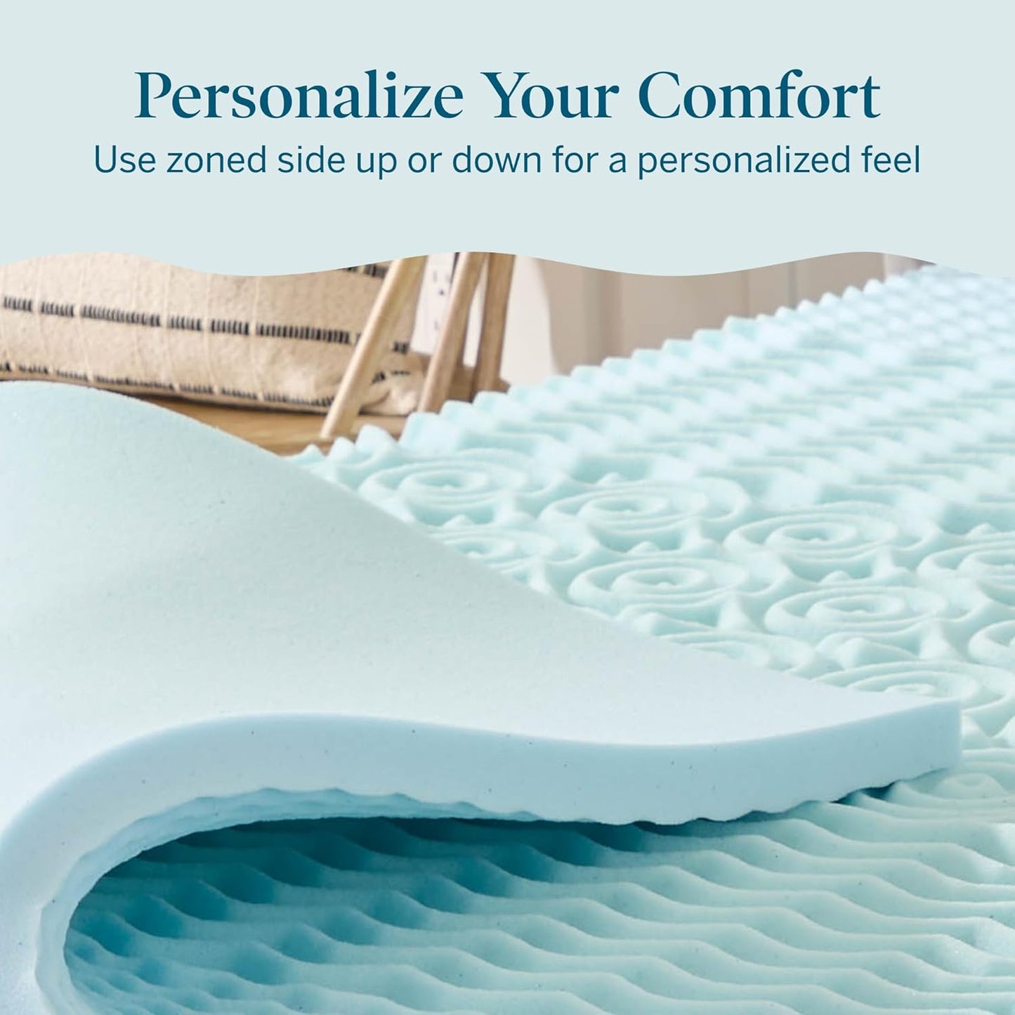 LUCID Gel Infused Memory Foam Mattress Topper – 2 Inch Mattress Topper – 5 Comfort Zones Relieve Pressure – CertiPUR-US Certified Foam - King