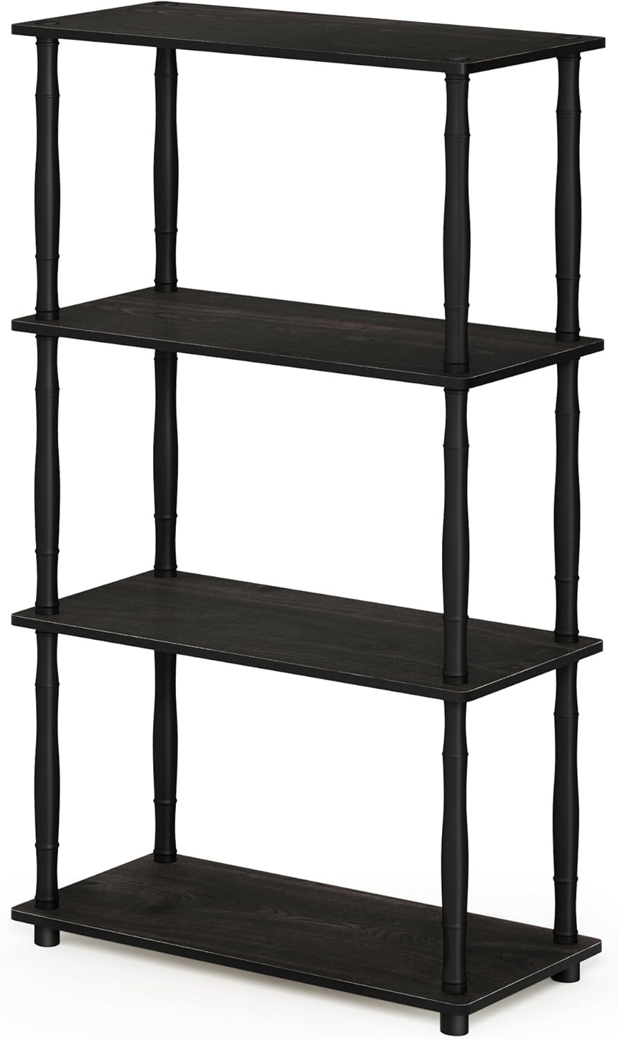 Furinno Turn-N-Tube 4-Tier Multipurpose Shelf Display Rack, Classic Tubes, Espresso/Black