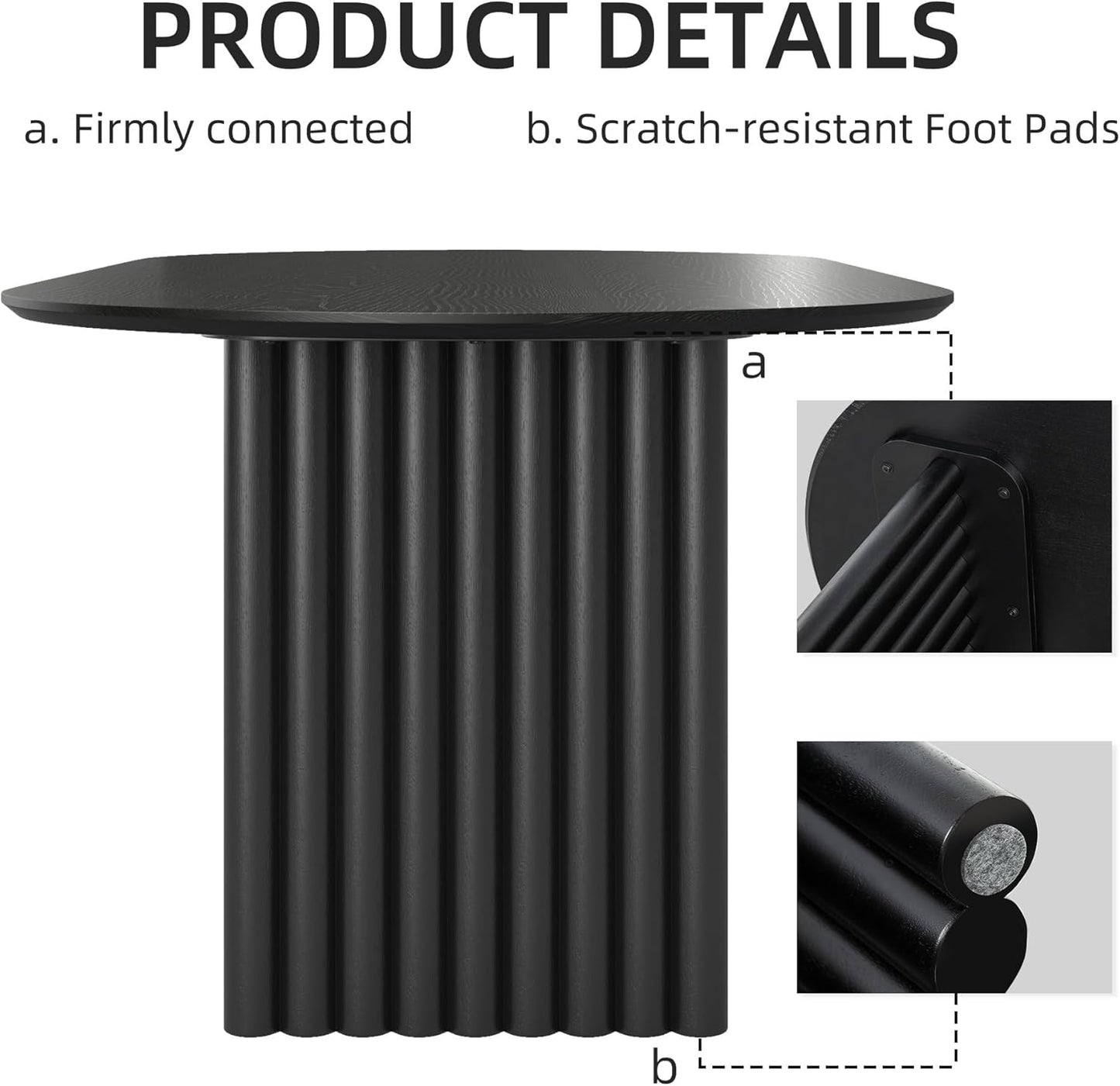 Casaphoria Wood Kitchen Table Set with 6 Chairs, 67" Dining Kitchen Table & Chairs Set for 4-6, Modern Farmhouse Oval Dining Table for Living Room, Easy Assembly, Black