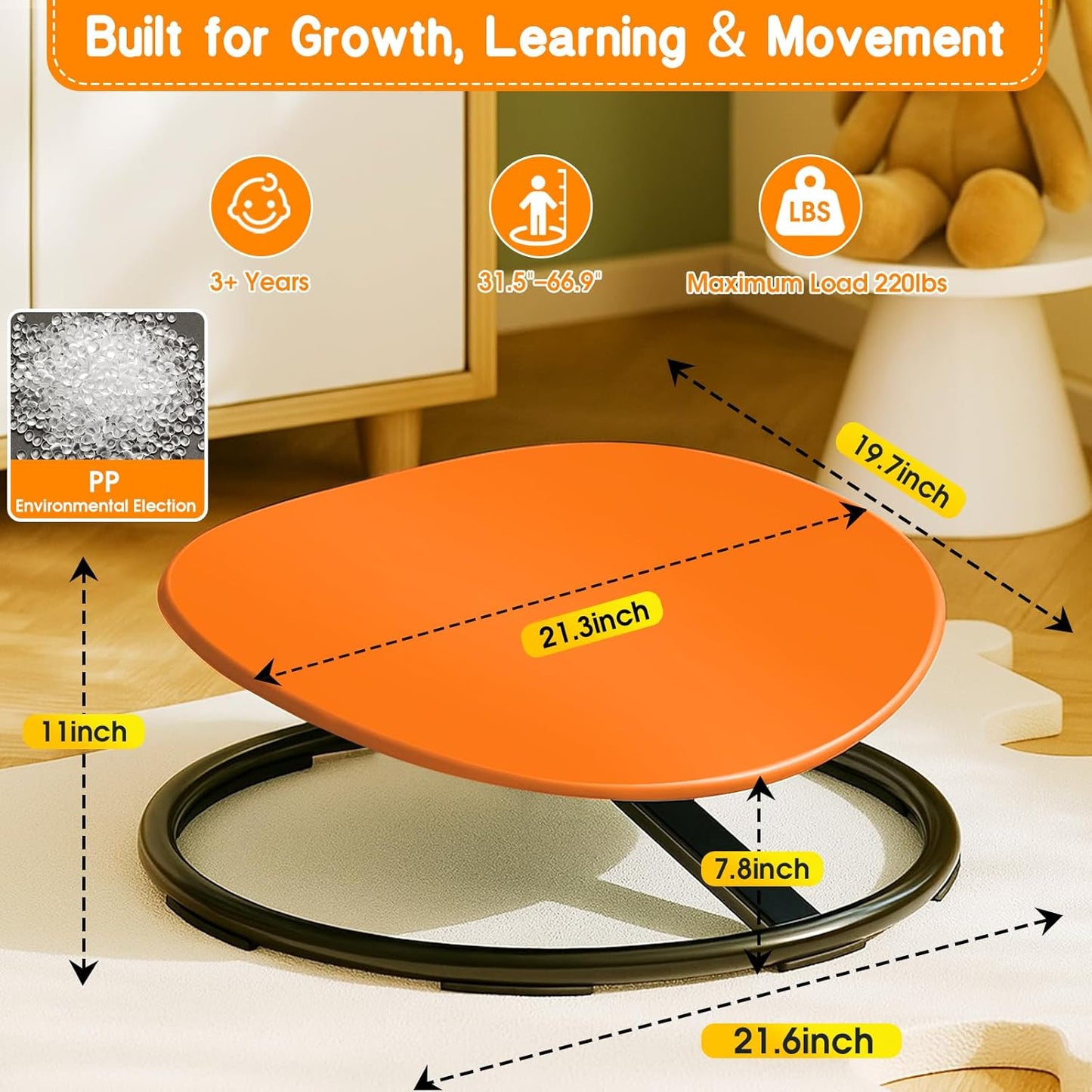 Sensory Spinning Chair for Autistic Kids, Training Body Coordination Sit and Spin Sensory Toys for Kids, ADHD Autism Sensory Products Toys, Swivel Chair for Kid Toddlers Toy