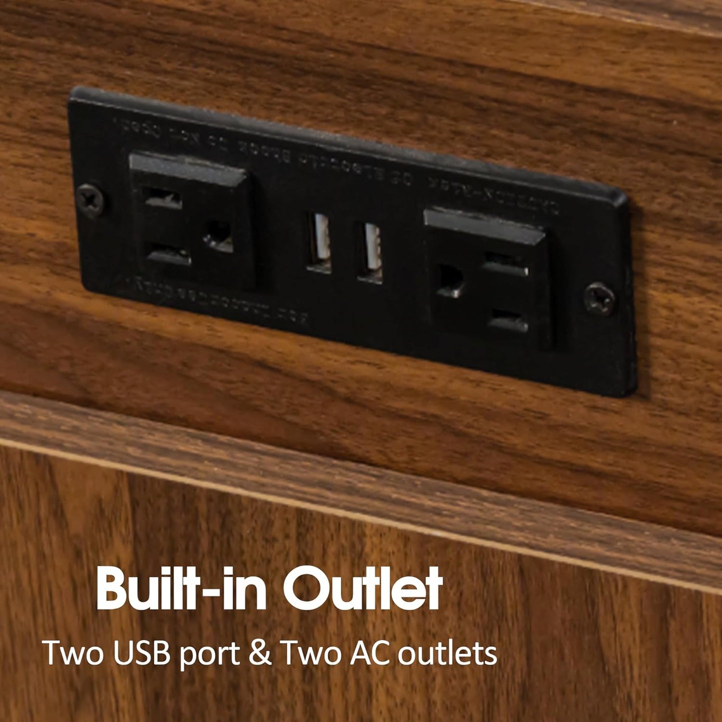 Expandable Dining Table, Convertible Table for Dining Room, Kitchen and Small Spaces, for 2-10 People(with Storage Cabinet and Outlet), Walnut Brown